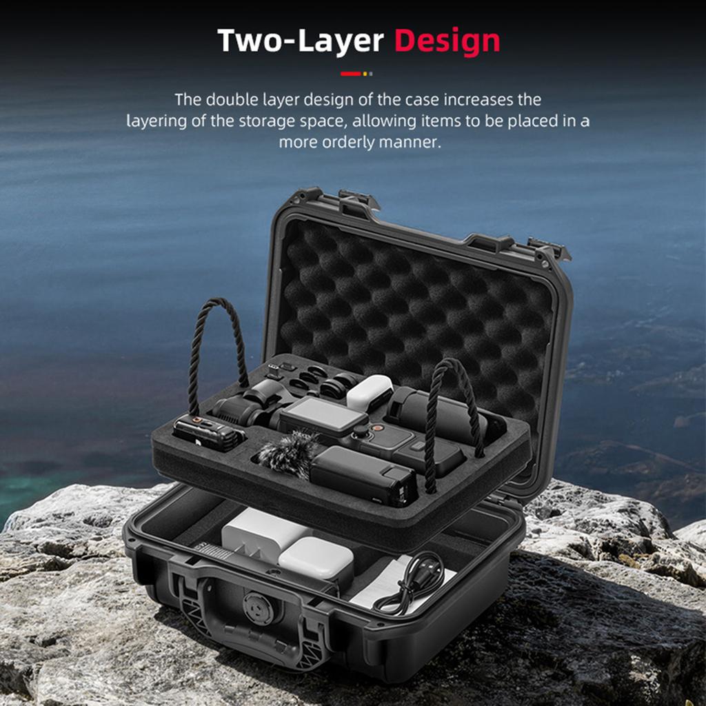 Dual Layer Travel Carry Bag for DJI Pocket 4 Combo Drone Accessory Hard Carry Case Bag Toolbox Large Capacity Impact Resistant