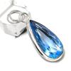 Natural Blue Topaz Gemstone Handmade 925 Sterling Silver Gift Pendant 1.89" R6p71