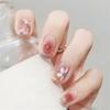 24Pcs French Long Ballet Square Fake Nails Handmade Removable Press On Acrylic Nail Art Tips