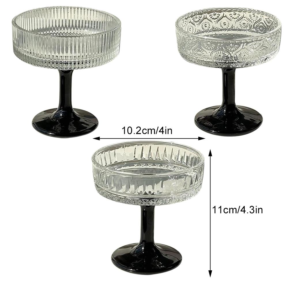 2025 Новая стеклянная чашка для мороженого Прочная конструкция Ребристые бокалы-купе Бокалы-купе для шампанского Чашка для мягкого мороженого 200 мл