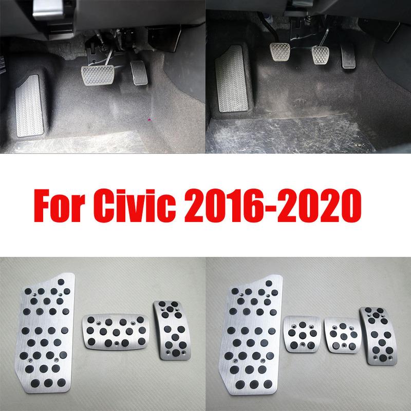 Для Honda Civic 2005- LHD Алюминиевые накладки на педали Комплект педалей Газ Акселератор Тормоз Подножка AT / MT Автоаксессуары Требуется сверление