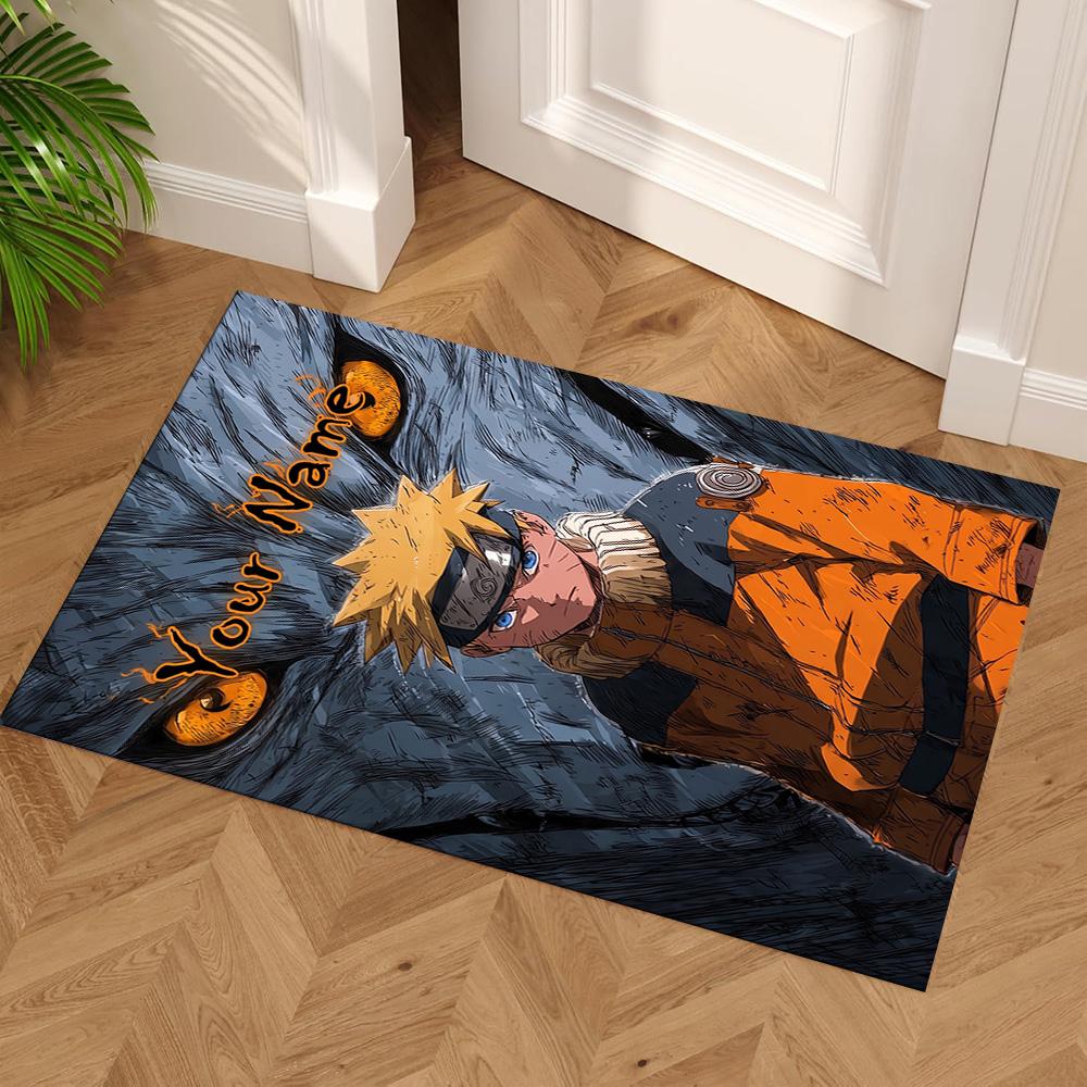 Naruto Character Customizable Name Area Rug Perfect for Living Rooms Kitchen Outdoor Game Room Anti-slip Rug Decorate Offices