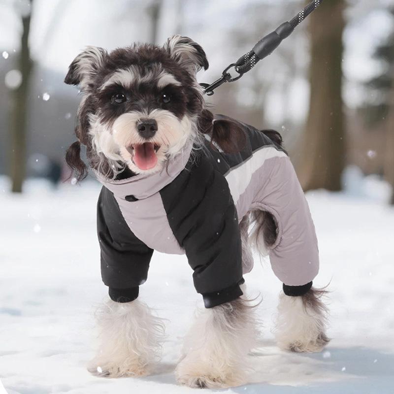 Winter Warm Down Jacket for Schnauzer Heavy Duty Fourleg Dog Parka Cotton Clothes for Small Medium Dog Thick Coat French Bulldog