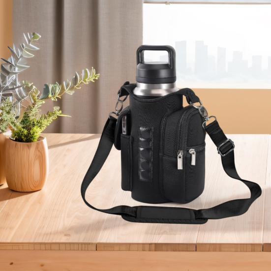 Магнитная сумка для бутылки с водой для спортзала, сумка для чайника с двухсторонним отделением, регулируемый ремень, сумка-слинг для фитнес-принадлежностей