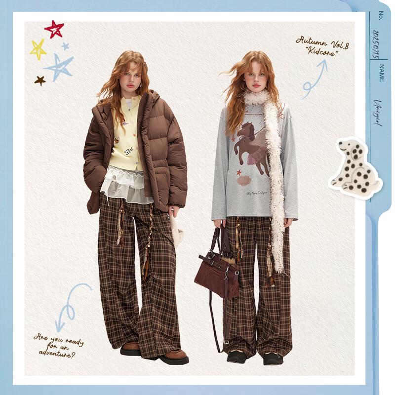 unifree Женские клетчатые брюки карго свободного кроя