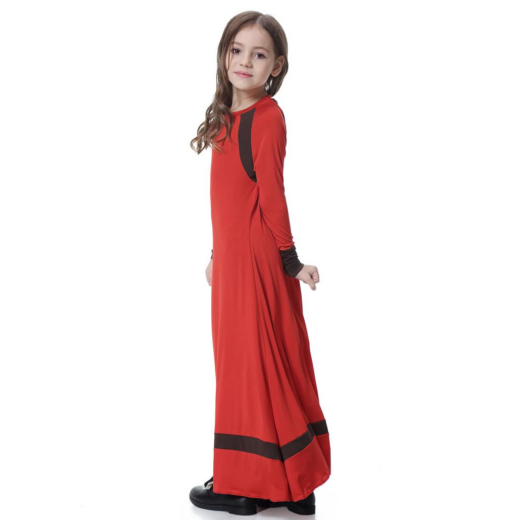 Цветное лоскутное платье для мусульманских девочек, традиционное детское длинное платье Абая, исламское Дубай, арабское длинное платье