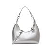 Fashion Patent Leather Hand-held Small Bag Women's 2025 New High-end Niche Underarm Bag One-shoulder Crossbody Bag Crescent Bag