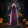 Halloween Flying Witch Decoration Outdoor Hanging Witch Statue with Light Large Screaming