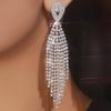 Длинные серьги с бахромой, украшенные сверкающими подвесками с цирконами. Идеально подходят для вечеринок, встреч, Рождества. Подходят в качестве свадебного подарка.
