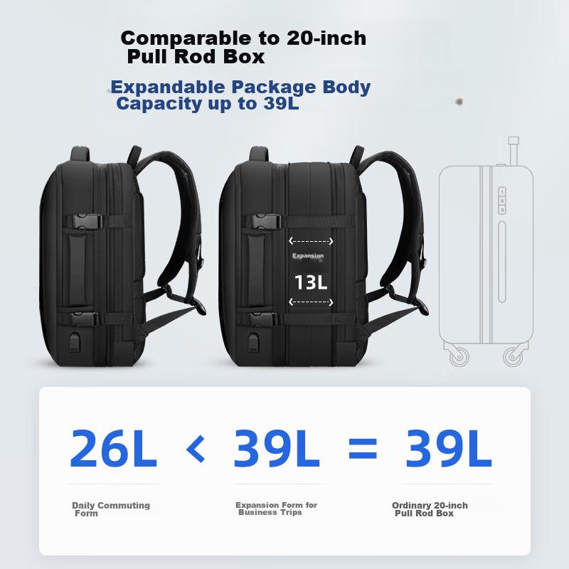 MARK RYDEN Backpack, Double Shoulder Bag, Large Capacity Travel Laptop Bag, 17.3-Inch Notebook Business Bag, Expandable Capacity, Gift-Giving