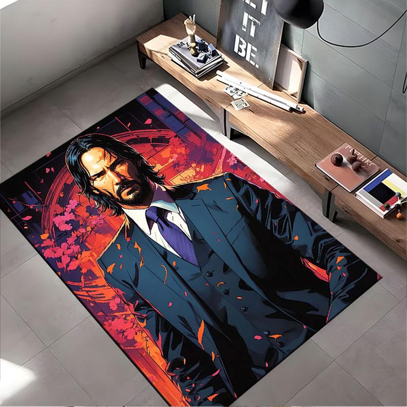 Intense Man in Suit Design suitable as a non-slip mat for the living room or bedroom sofa