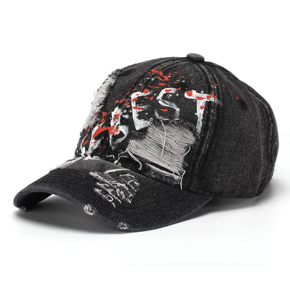 Fashion Hat European and American new English letter embroidery baseball cap personalized old hole cap sun hat