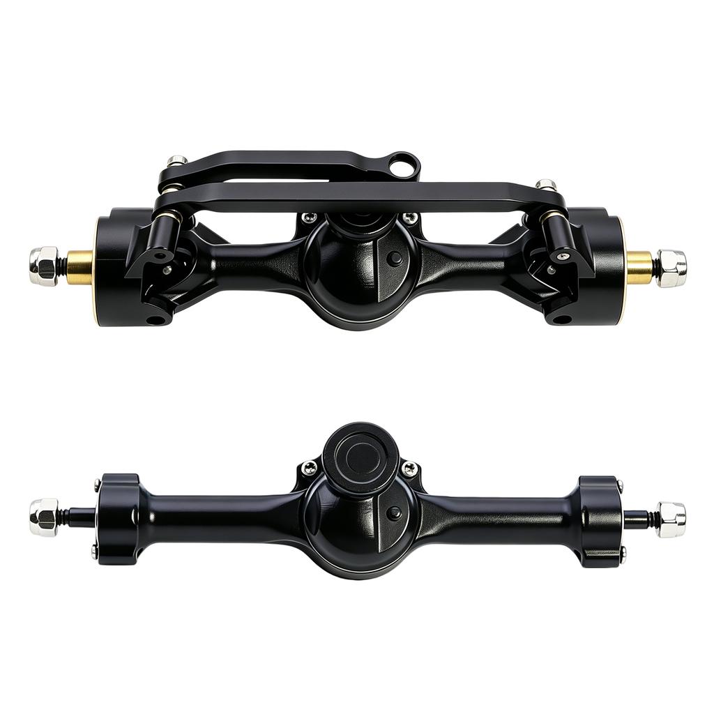 for Axial SCX30 Aluminum Front Rear Axles Set Assembly with Brass Steering Knuckles Steering Link 1/30 RC Crawler Upgrade