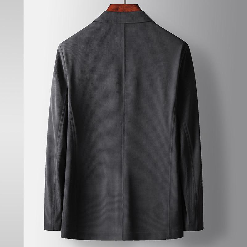 Весна и лето Легкий роскошный деловой пиджак для людей среднего возраста и молодежи в стиле «запад», однотонный, не требующий глажки, из микроэластичного материала