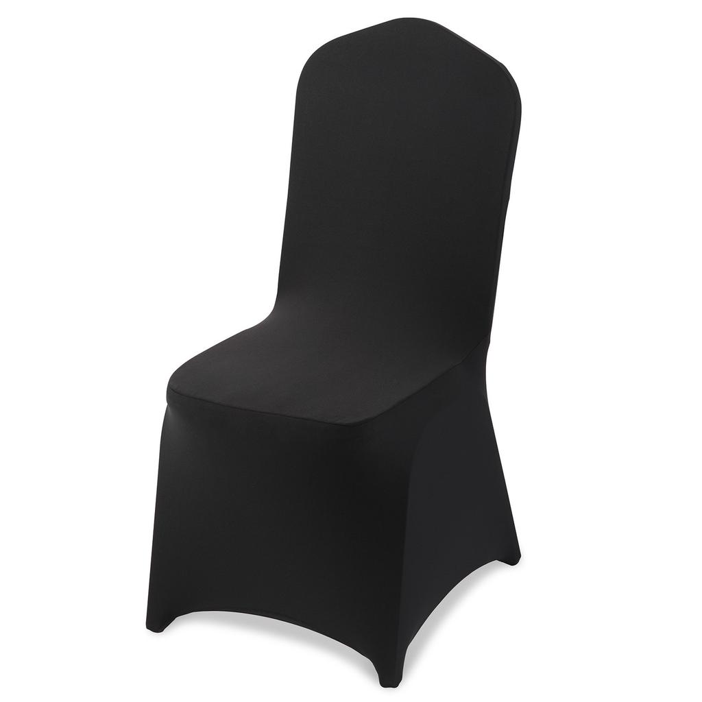 VEVOR 150 Pcs Black Chair Covers, Polyester Spandex Chair Cover, Stretch Slipcovers for Wedding Party Dining Banquet Flat-Front Chair Covers
