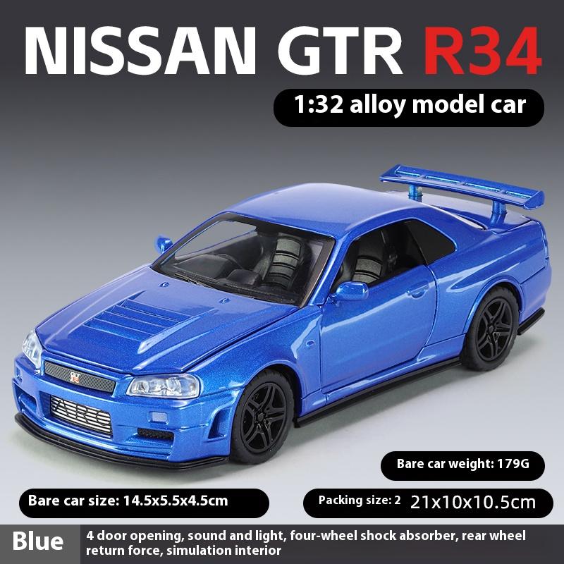 1:32 Nissan Skyline Ares GTR R34 литой под давлением спортивный гоночный автомобиль модель имитационная модель звук свет коллекционирование хобби украшения