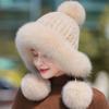Меховая шапка женская зимняя вязаная норковая шапка с защитой ушей шапка принцессы из лисьего меха теплая норковая шапка новый стиль