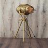 Brass Nautical Spotlight Tripod Floor Lamp