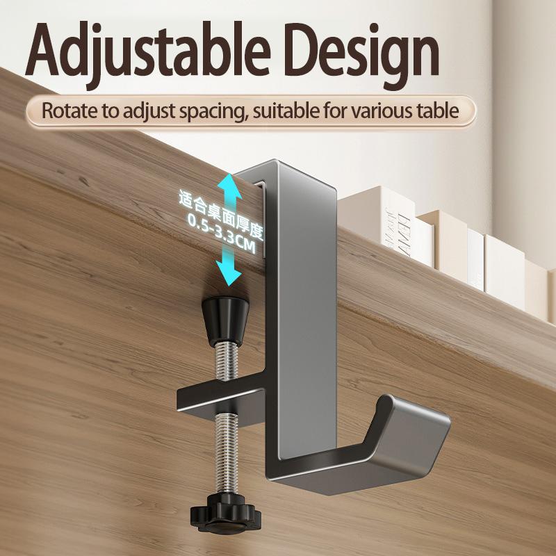 1pcs Punch-free Desk Hook Adjustable Desk Edge Hook Multi - Functional Gaming Headset Hanging Hook Home Office Organizer