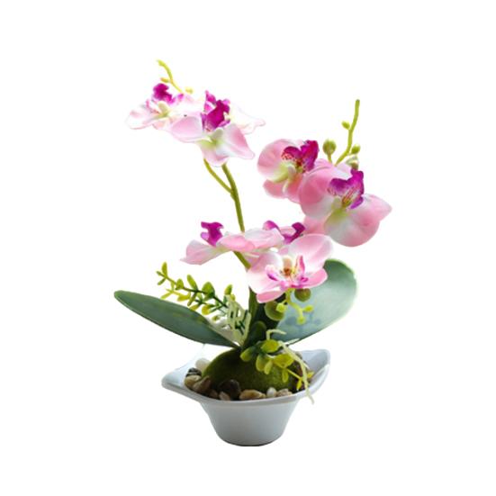 Искусственная бабочка Орхидея Бонсай Поддельный цветок с горшком Декор для домашнего стола