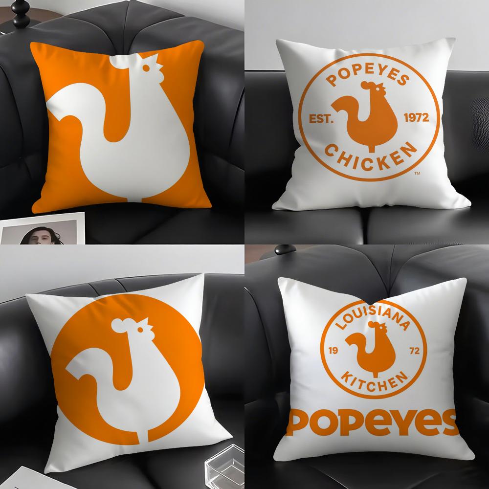 Fried Chicken PPopeyeS Cushion Cover Elegant Comfort Pillowcase Sofa Bed Doublesided Printed Invisible Zipper Home Decor