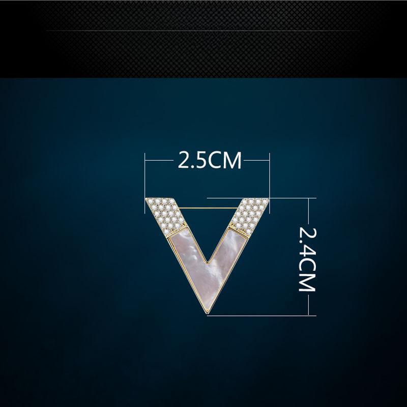 V-образная брошь Женский корсаж Противоослепляющее украшение на декольте Маленькая булавка Фиксированная одежда Кардиган свитер пряжка воротник булавка аксессуары