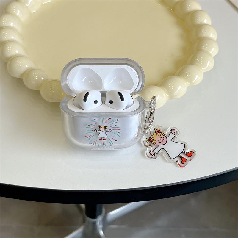 Liusha Coco-chan Girl is suitable for AirPods 1st Gen protective case 1st Gen 1st Gen Pro 1 Apple Bluetooth earphones hard case