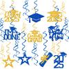 20Pcs Gold Black Graduation Hanging Swirl Decor, Class of 2025 Hanging Decorations, I’m Done, Congrats Grad, 2025 Happy Graduation Party