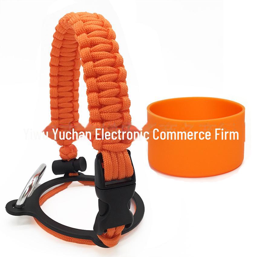 Top Thermos Cups with Silicone Non-Slip Sleeves, Hand-Woven Ropes, and Cup Handles