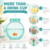 With Lid Plastic Fish Bowl Cup Translucent Green Drinking Purse Bottle  Parties Centerpieces
