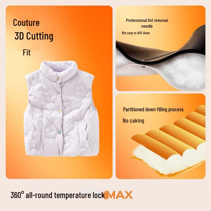 Легкий пуховый жилет для девочек MOMOCO