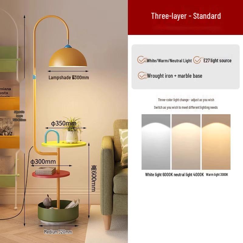 Мемфис Торшер: Стильная гостиная, диван и лампа для детской комнаты со встроенным хранилищем и функцией журнального столика