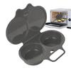 2 Cavity Nonstick Microwave Egg Poacher, Quick Breakfast Cooker, Portable Boiled Egg Maker Kitchen Gadgets 16X11.5cm