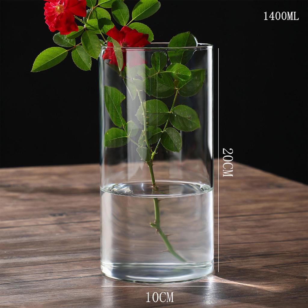 Transparent Glass Hydroponic Vase Modern Small Cylinder Flower Centerpiece Vases Use for Floral Wedding Home Decoration