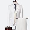 Men's Slim Fit Three-Piece Suit, Multi-Color British Wedding Tuxedo, Plus Size Groomsman Set
