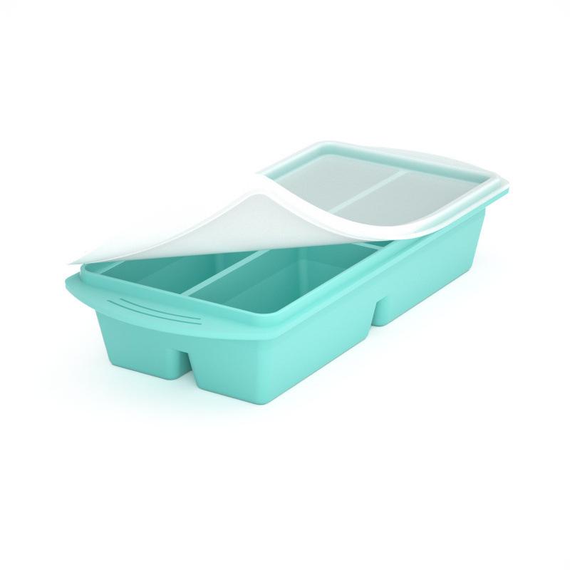 Lid Long Silicone Ice Tray Mold with Large Storage