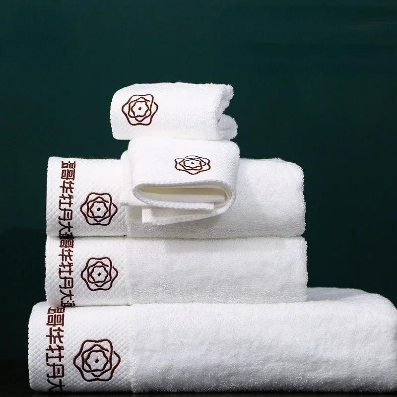 Embroidered Crown White Bath Towel 5stars Hotel Towels 100% Quality Towel Washcloths Towels Bathroom Ladies Face Wash Soft Towel