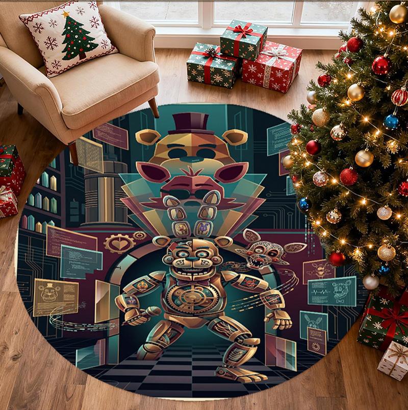 Круглый коврик с рисунком Five Nights at Freddy's, коврик для помещений/улицы, для пикника, игровой комнаты, спальни, офиса, гостиной, ковер для домашнего декора, подарок на день рождения