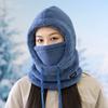 Мягкая однотонная велосипедная ветрозащитная шапка-капюшон, теплая зимняя балаклава на шнурке, лыжная маска-шапка для женщин