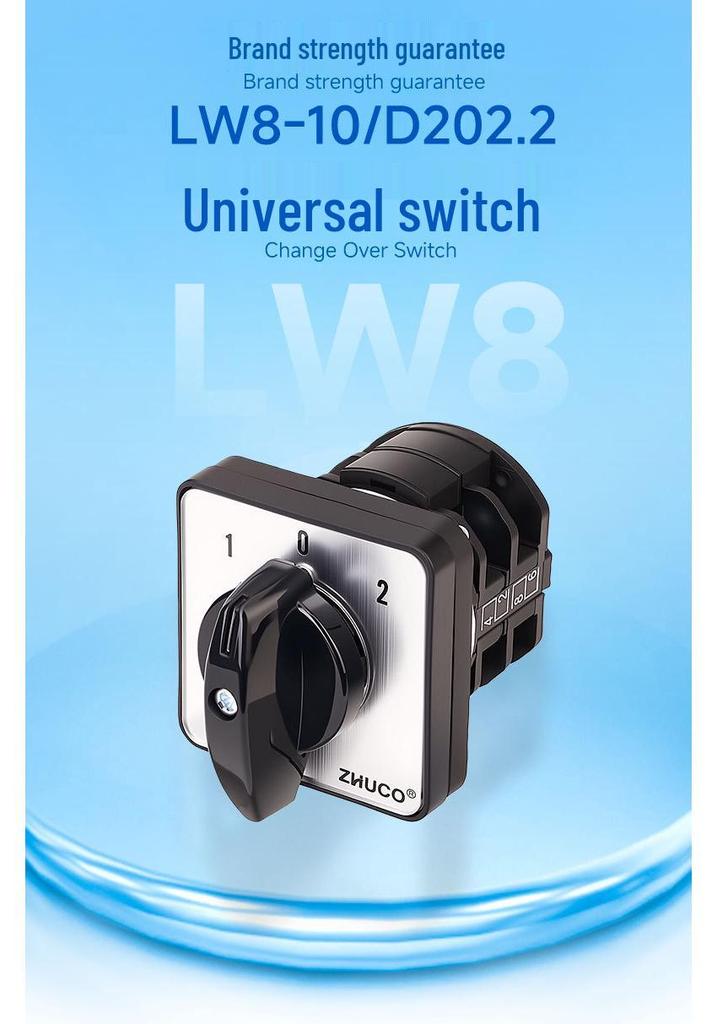 Zhuochao LW8-10/D202.2 Three-Speed Two-Section Universal Changeover Switch