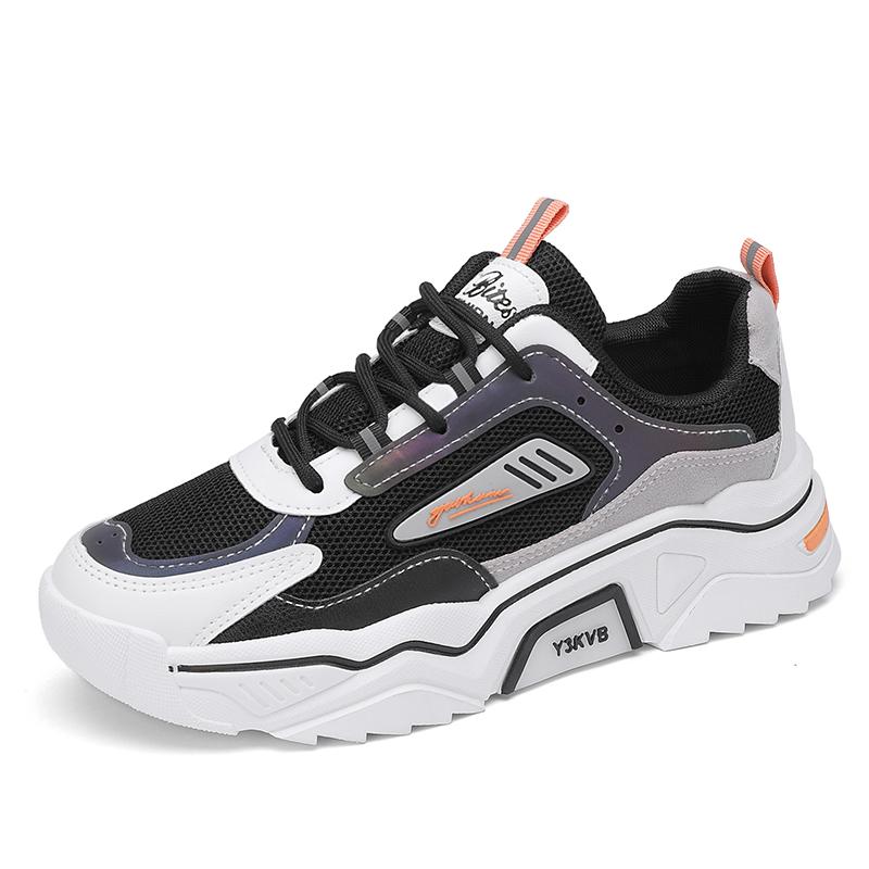 Men's Breathable Thick Soled Casual Sports Shoes Summer Soft Sole Student Flat Walking Shoes Outdoor Running Shoes Male Sneakers