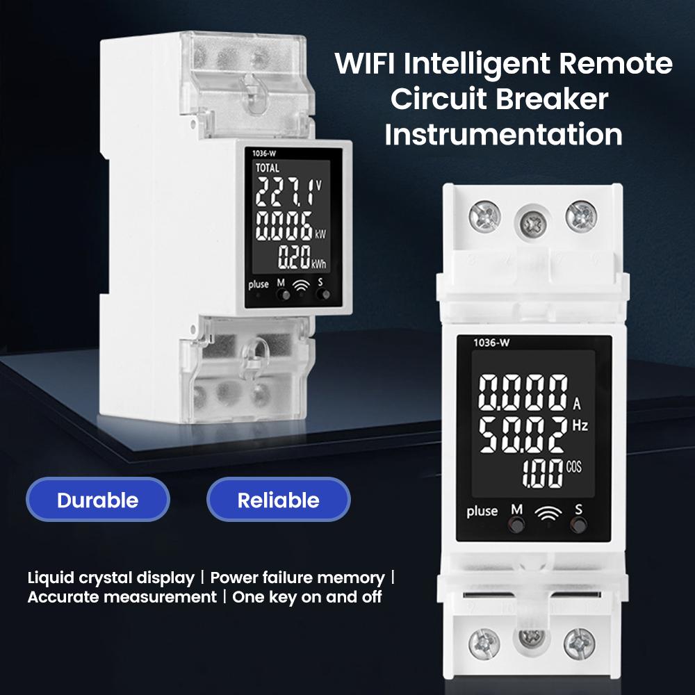 Приложение WiFi DIN-рейка Монитор питания Ваттметр Вольтметр Амперметр Цифровой счетчик энергии Защита от перенапряжения и пониженного напряжения Реле-переключатель