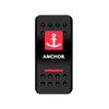 12V 24V Car Boat LED Button Switches Dual RED Lights 5P SPST Waterproof Rocker Switches for ARB Marine RV 4×4 Caravan
