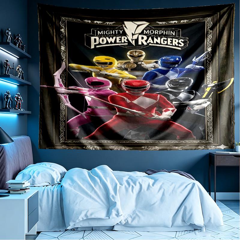 Mighty Morphin Power Rangers Print Tapestry, Lightweight Wall Hanging, for Bedroom, Dorm, Living Room, Home Art Decor - Birthday Christmas Gift for Fr