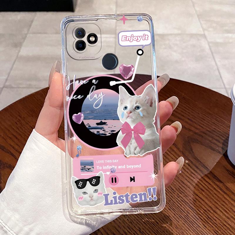Casing For Itel P36 W6501 P 36 Cover Aesthetic Cute Cat Fashion Soft Silicone TPU Transparent Bumper For Itel Vision 1 Plus Case