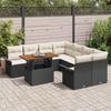 Garden Sofa Set with Cushions Black and Cream