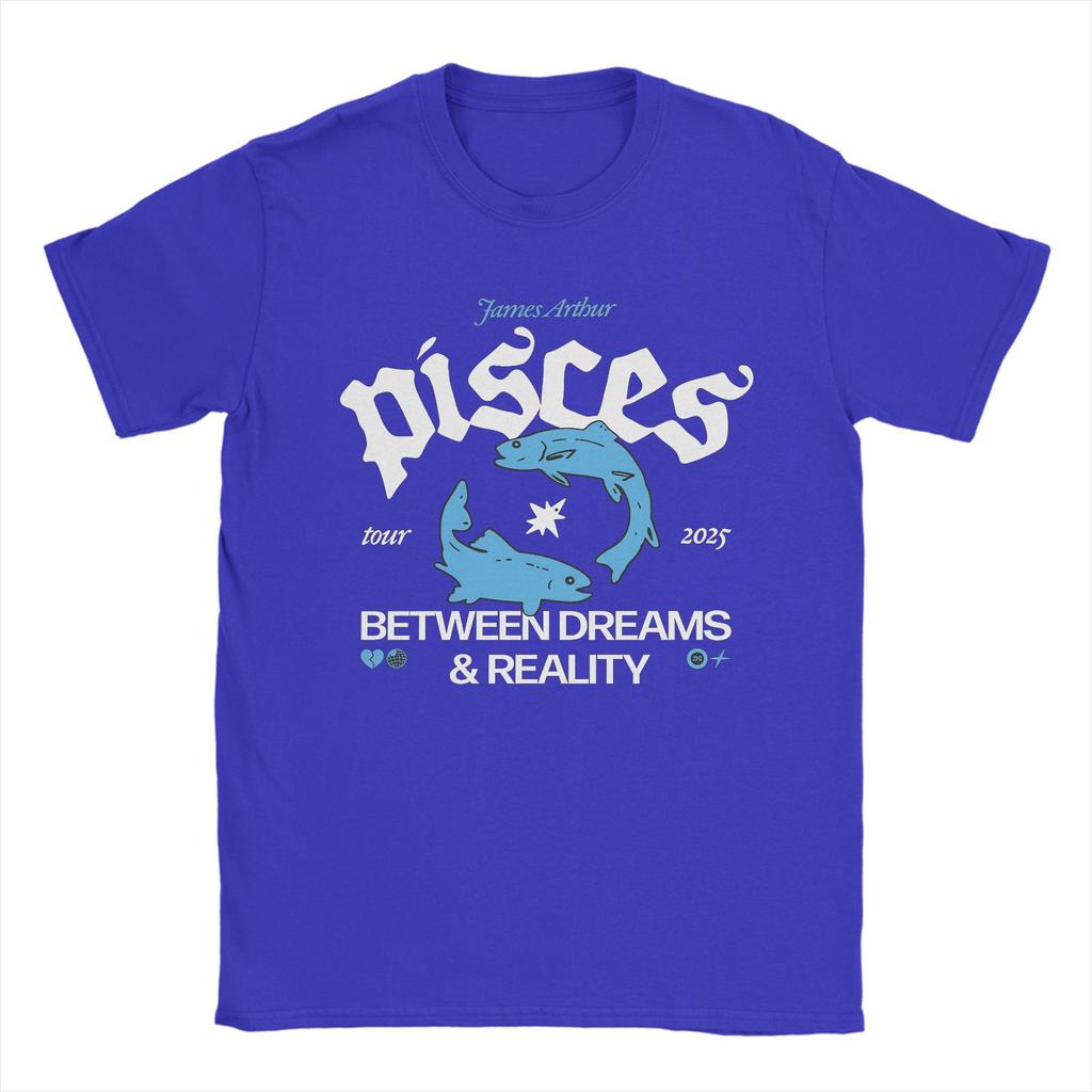 Men TShirts James Arthur Pisces  Casual Pure Cotton Tees Short Sleeve  T Shirts Crew Neck Clothes Plus Size