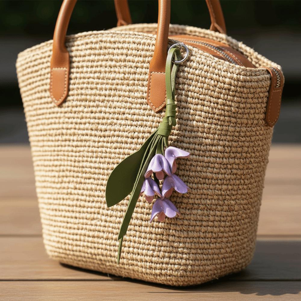 Cartoon Tulip Bouquet Leather Pendant Hanger Bag Pendant Trendy Flower Pu Keychain  Men