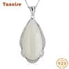 Танциз Стерлингового Серебра 925 Классическое Женское Нефритовое Ожерелье Кулон Циркон Модный Подарок