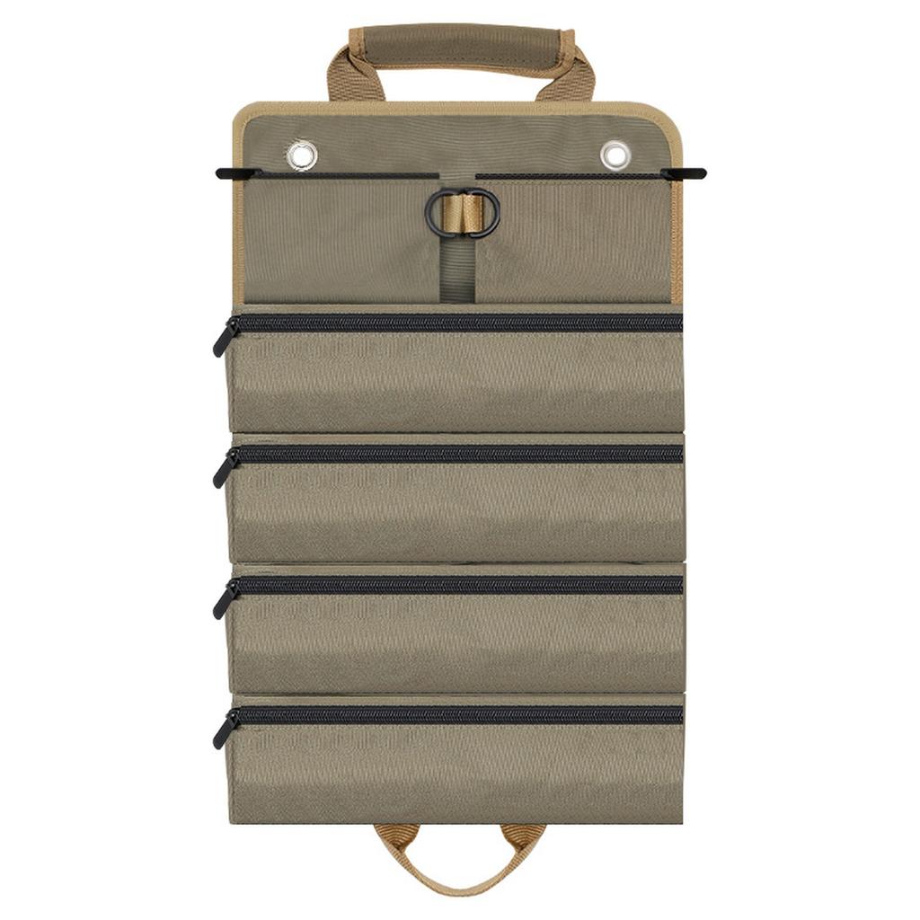 A Multifunctional Hanging Portable Tool Bag, a Household Hardware Roll-Up Multi-Use Bag Made of Oxford Cloth, a Foldable